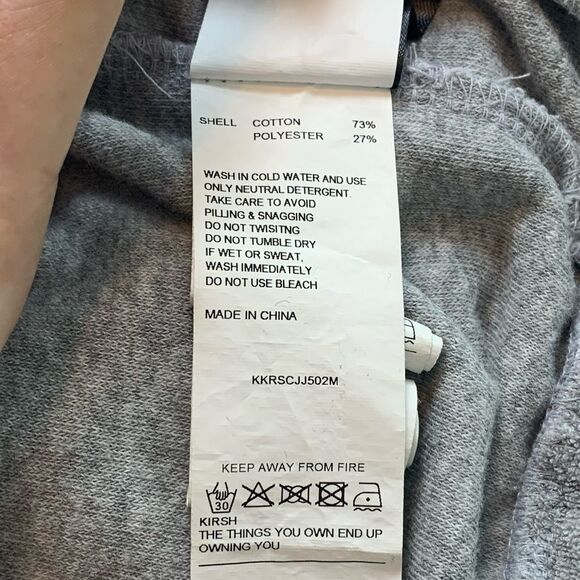 Kirsh Gray Cropped Hoodie Zip Up Sweatshirt Cherry Flower Patch Size 1 Juniors - Picture 10 of 10